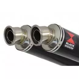 GL1500 GL 1500 GOLDWING Kit / Silencieux Rond Noir En Inox 350mm