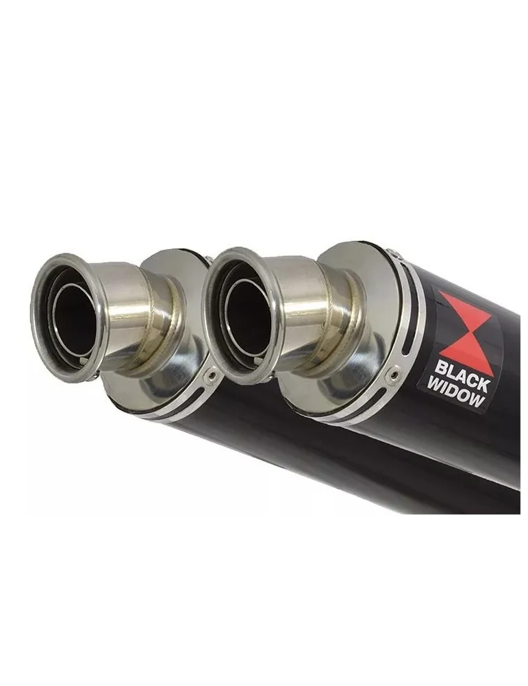 GL1500 GL 1500 GOLDWING Kit / Silencieux Rond Noir En Inox 350mm