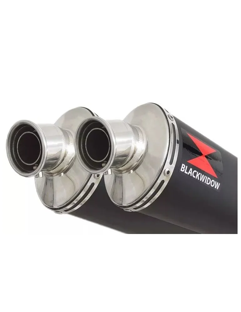 Suzuki DL1000 V-Strom 1000 Silencieux Kit / Silencieux Ovale Noir En Inox 400mm