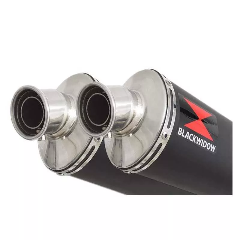 Suzuki DL1000 V-Strom 1000 Silencieux Kit / Silencieux Ovale Noir En Inox 400mm