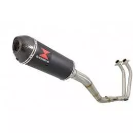 YZF R3 YZF R25 2015 - 2017 Decata Ligne complète + Silencieux Ovale Noir En Inox + Canule En Carbone 300mm
