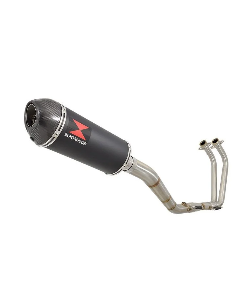 YZF R3 YZF R25 2015 - 2017 Decata Ligne complète + Silencieux Ovale Noir En Inox + Canule En Carbone 300mm