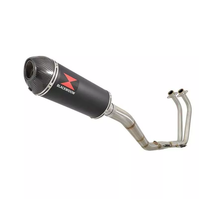 YZF R3 YZF R25 2015 - 2017 Decata Ligne complète + Silencieux Ovale Noir En Inox + Canule En Carbone 300mm