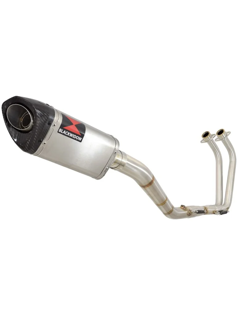 YZF R3 YZF R25 2015 - 2017 Decata Ligne complète + Silencieux Tri Ovale en Inox + Canule en Carbone 250mm
