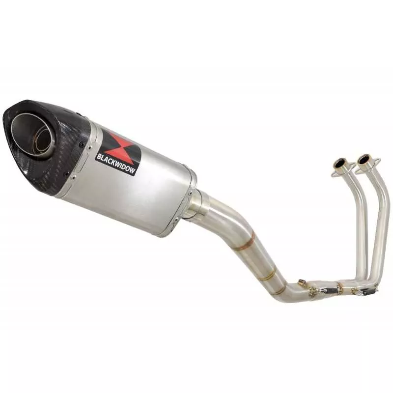 YZF R3 YZF R25 2015 - 2017 Decata Ligne complète + Silencieux Tri Ovale en Inox + Canule en Carbone 250mm