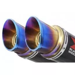 GL1500 GL 1500 GOLDWING Kit / Silencieux GP Rond En Carbone & En Inox canule Anodisé 230mm