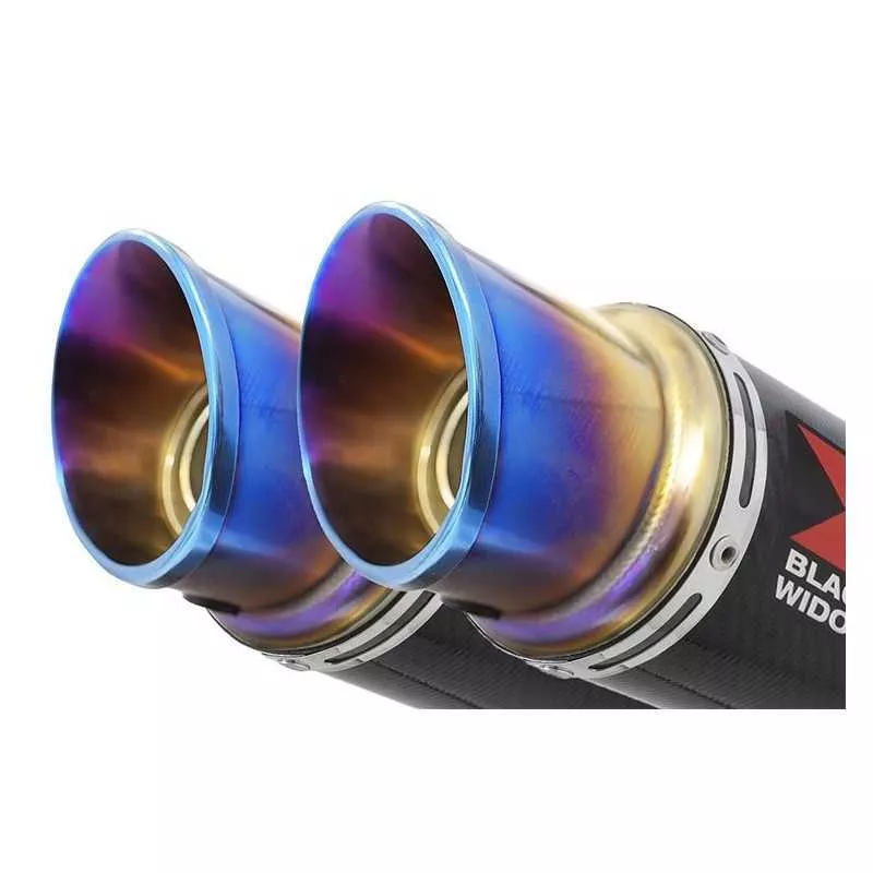 GL1500 GL 1500 GOLDWING Kit / Silencieux GP Rond En Carbone & En Inox canule Anodisé 230mm