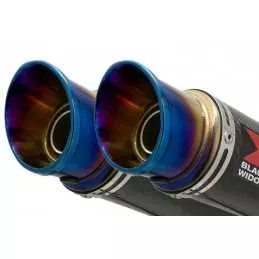 Suzuki DL1000 V-Strom 1000 Silencieux Kit / Silencieux GP Rond En Carbone & En Inox canule Anodisé 230mm