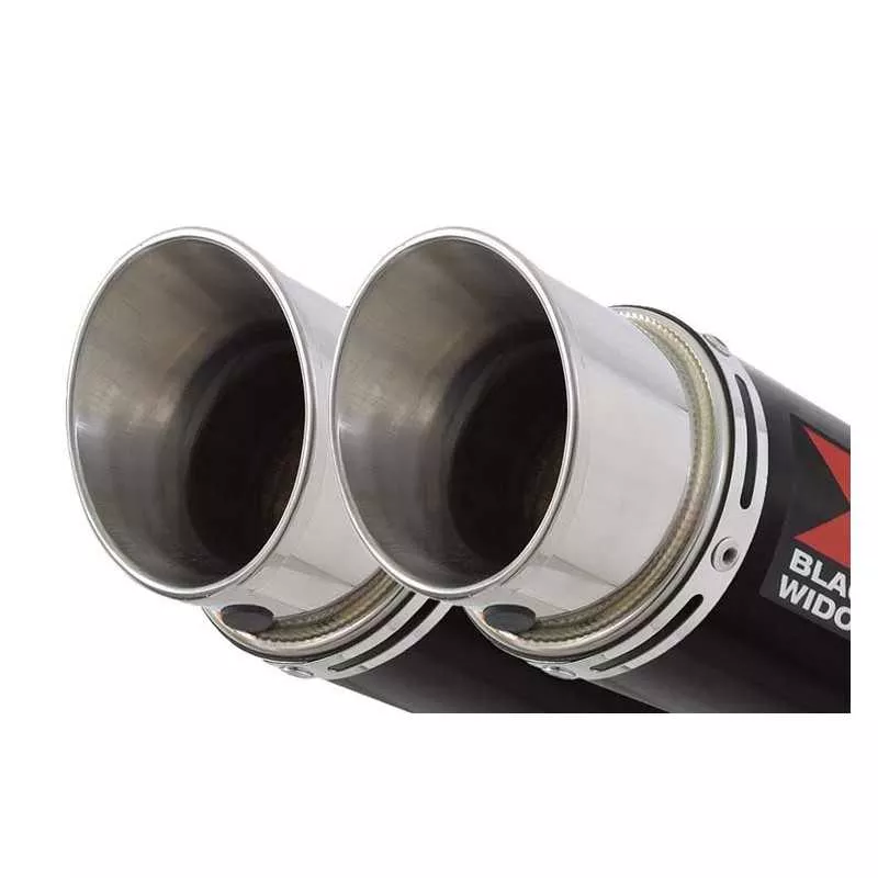 Suzuki DL1000 V-Strom 1000 Silencieux Kit / Silencieux Rond GP Style Noir En Inox 230mm