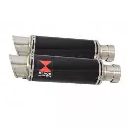 Suzuki DL1000 V-Strom 1000 Silencieux Kit / Silencieux Rond GP Style Noir En Inox 230mm