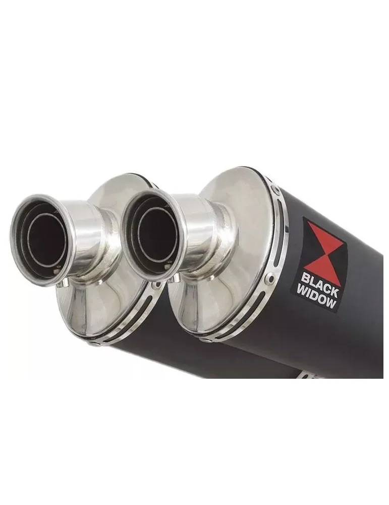 Suzuki DL1000 V-Strom 1000 Silencieux Kit / Silencieux Ovale Noir En Inox 230mm