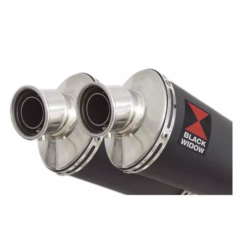 Suzuki DL1000 V-Strom 1000 Silencieux Kit / Silencieux Ovale Noir En Inox 230mm