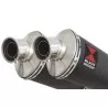 Suzuki DL1000 V-Strom 1000 Silencieux Kit / Silencieux Ovale Noir En Inox 230mm