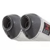 Suzuki DL1000 V-Strom 1000 Silencieux Kit / Silencieux Ovale En Inox & Canule en Carbone 200mm