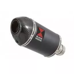 Suzuki RV 125 / RV 250 VAN VAN 2003 - 2018 Silencieux Ovale Noir en Inox & Canule en Carbone 200mm