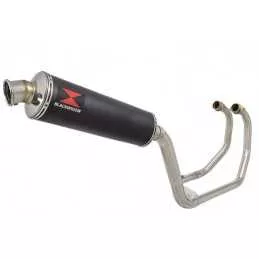 KAWASAKI KLE 500 KLE500 Ligne complète & Silencieux Rond Noir En Inox 400mm