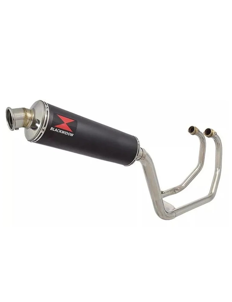 KAWASAKI KLE 500 KLE500 Ligne complète & Silencieux Rond Noir En Inox 400mm