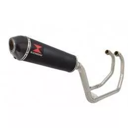 KAWASAKI KLE 500 KLE500 Ligne complète & Silencieux Ovale Noir En Inox + Carbone 400mm