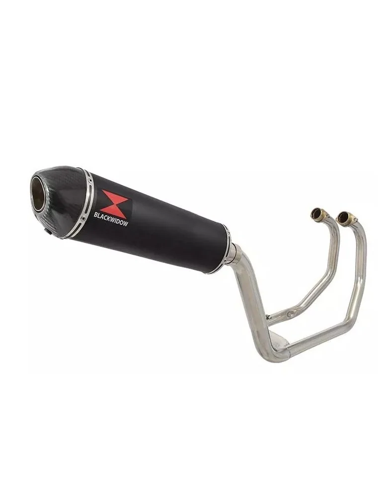 KAWASAKI KLE 500 KLE500 Ligne complète & Silencieux Ovale Noir En Inox + Carbone 400mm