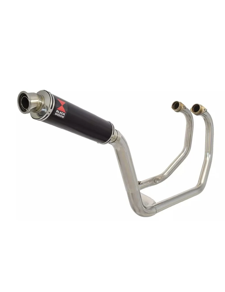 KAWASAKI KLE 500 KLE500 Ligne complète & Silencieux Rond Noir En Inox 350mm