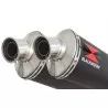 Kawasaki KLV 1000 2004-2007 Silencieux Kit / Silencieux Ovale Noir En Inox 400mm