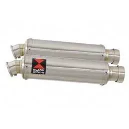 Kawasaki KLV 1000 2004-2007 Silencieux Kit / Silencieux Rond En Inox 350mm