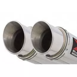 Kawasaki KLV 1000 2004-2007 Silencieux Kit / Silencieux Rond GP Style En Inox 350mm