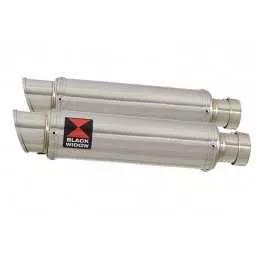 Kawasaki KLV 1000 2004-2007 Silencieux Kit / Silencieux Rond GP Style En Inox 350mm