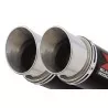 Kawasaki KLV 1000 2004-2007 Silencieux Kit / Silencieux Rond GP Style Noir En Inox 350mm