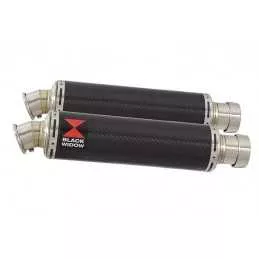 Kawasaki KLV 1000 2004-2007 Silencieux Kit / Silencieux Rond En Carbone 350mm