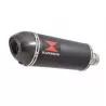 HONDA NT650 NT 650 DEAUVILLE Tube de raccord et Silencieux Ovale Noir En Inox + Carbone Tip 300mm