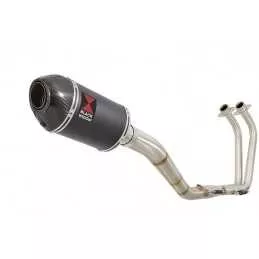 YZF R3 YZF R25 2015 - 2017 Decata Ligne complète + Silencieux Ovale Noir En Inox + Canule En Carbone 200mm
