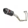 YZF R3 YZF R25 2015 - 2017 Decata Ligne complète + Silencieux Ovale Noir En Inox + Canule En Carbone 200mm