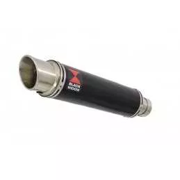 Keeway RKV 125 2012-2017 Ligne complète + Silencieux Rond GP Style Noir en Inox + Canule en Carbone 350mm