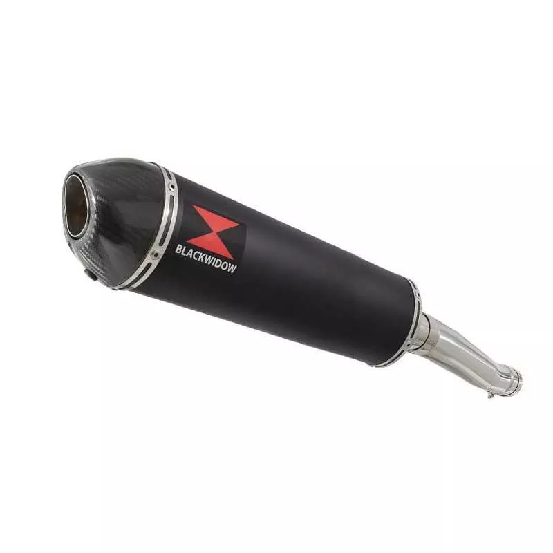 YZF750R YZF750 Tube de raccord et Silencieux Ovale Noir En Inox + Canule En Carbone BC40V 400mm