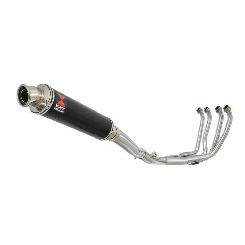 Yamaha YZF600R YZF 600 Thundercat Ligne complète & Silencieux Rond Noir En Inox 350mm