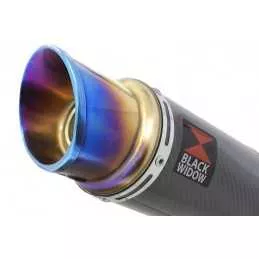 YZF750R YZF750 Tube de raccord et Silencieux GP Rond En Carbone + Canule en Inox Anodisé CL23R 230mm