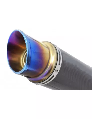 YZF-R 125 2008 - 2013 Passage Bas Diamètre XL Ligne complète & Silencieux GP Rond En Carbone + Canule En Inox Anodisé 230mm