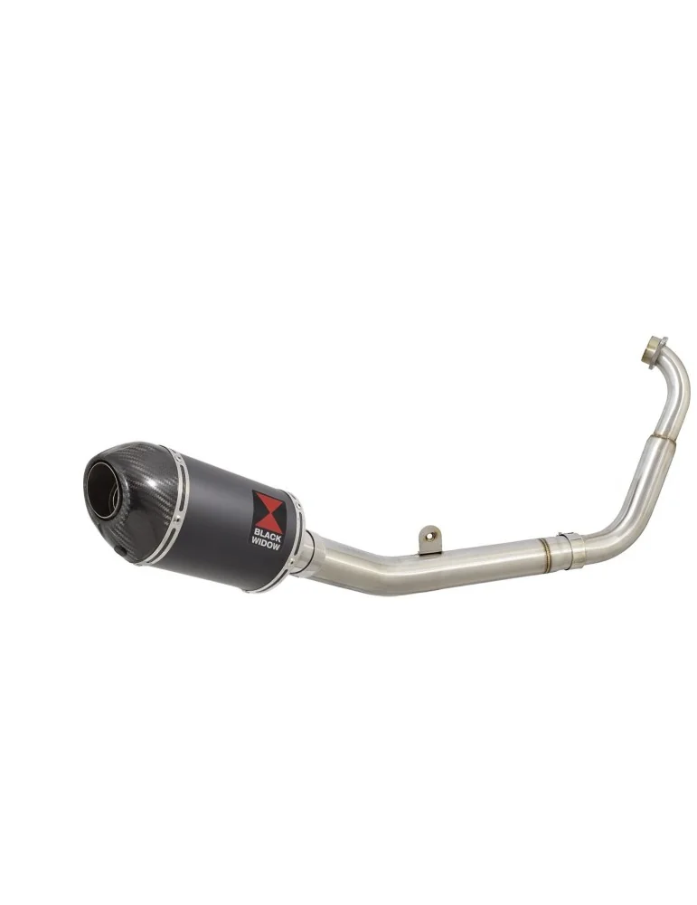 YZF-R 125 2014 - 2018 Passage Bas Diamètre XL Ligne complète & Silencieux Ovale Noir En Inox + Canule En Carbone  200mm