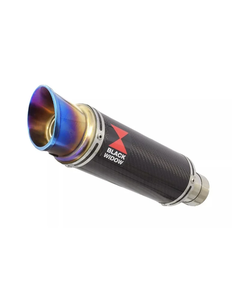 KAWASAKI ZX7R ZX-7R Ligne complète & Silencieux Rond GP Style en Carbone + Canule En Inox Anodisé 230mm