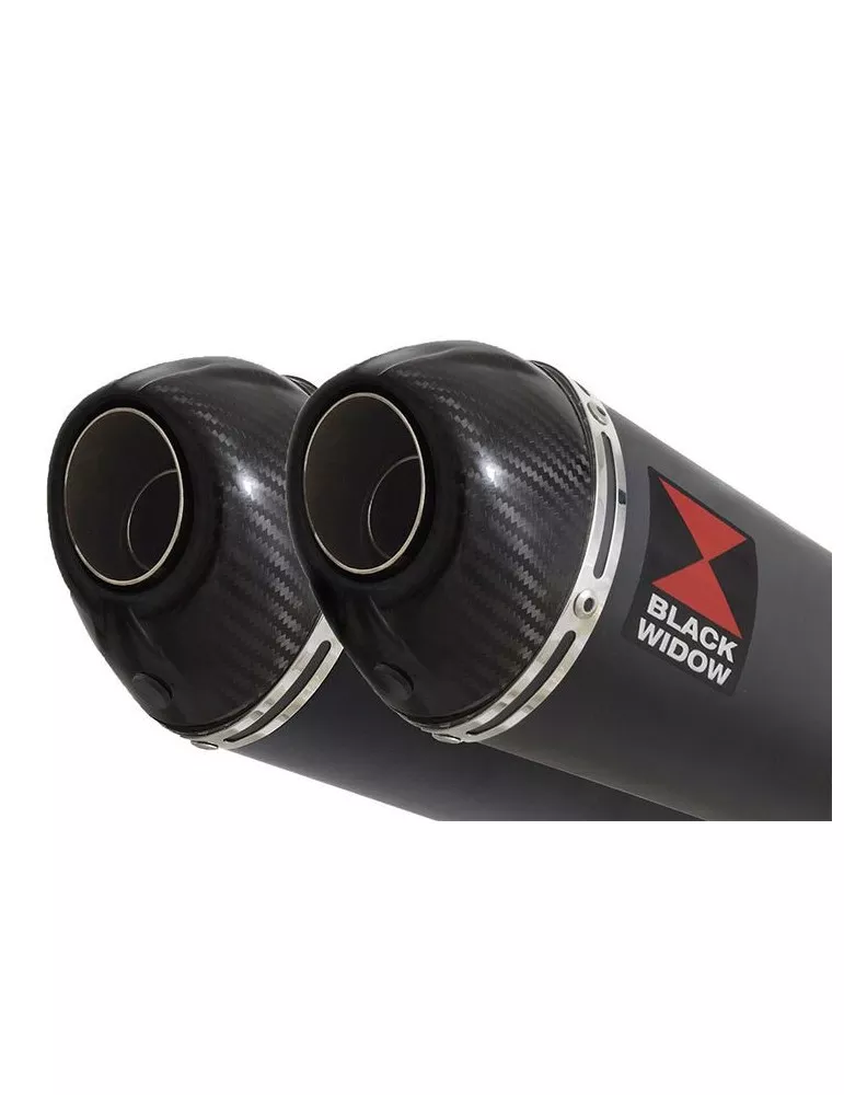 GL1500 GL 1500 GOLDWING Kit & Silencieux Ovale Noir En Inox & Canule en Carbone 200mm
