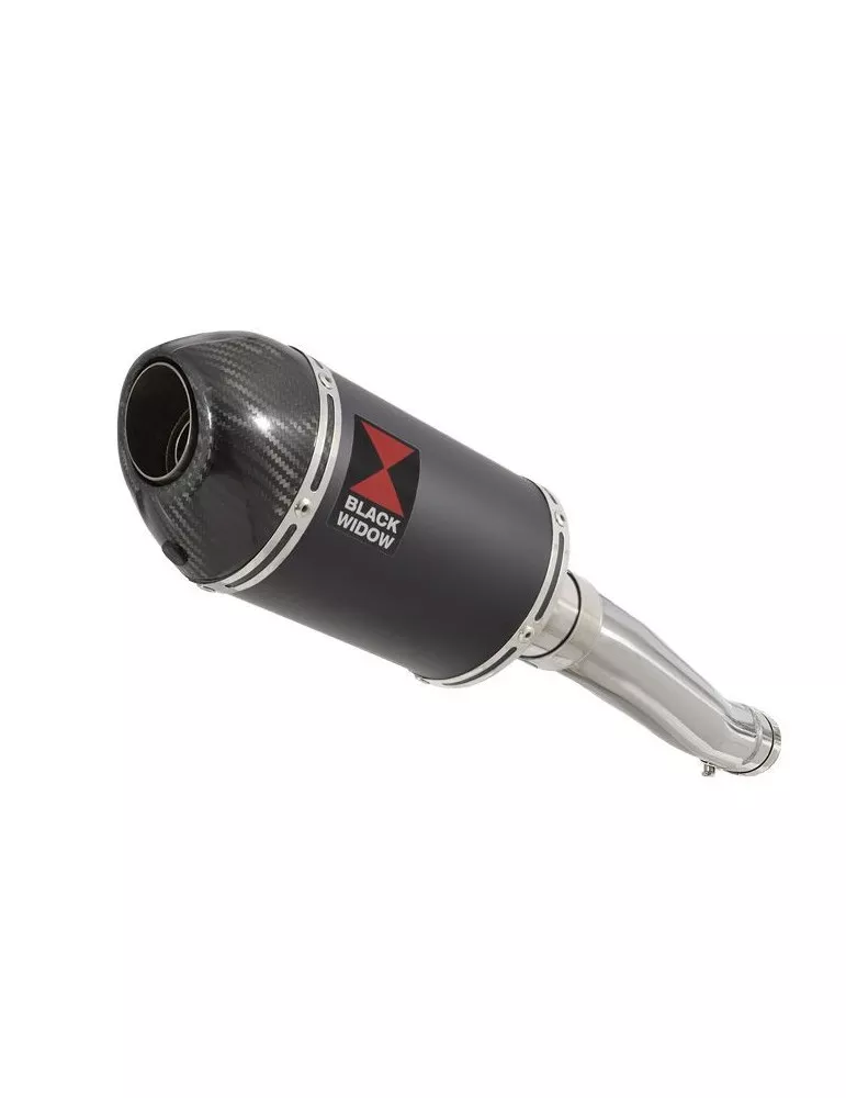YZF750R YZF750 Tube de raccord et Silencieux Ovale Noir En Inox + Canule En Carbone BC20V 200mm