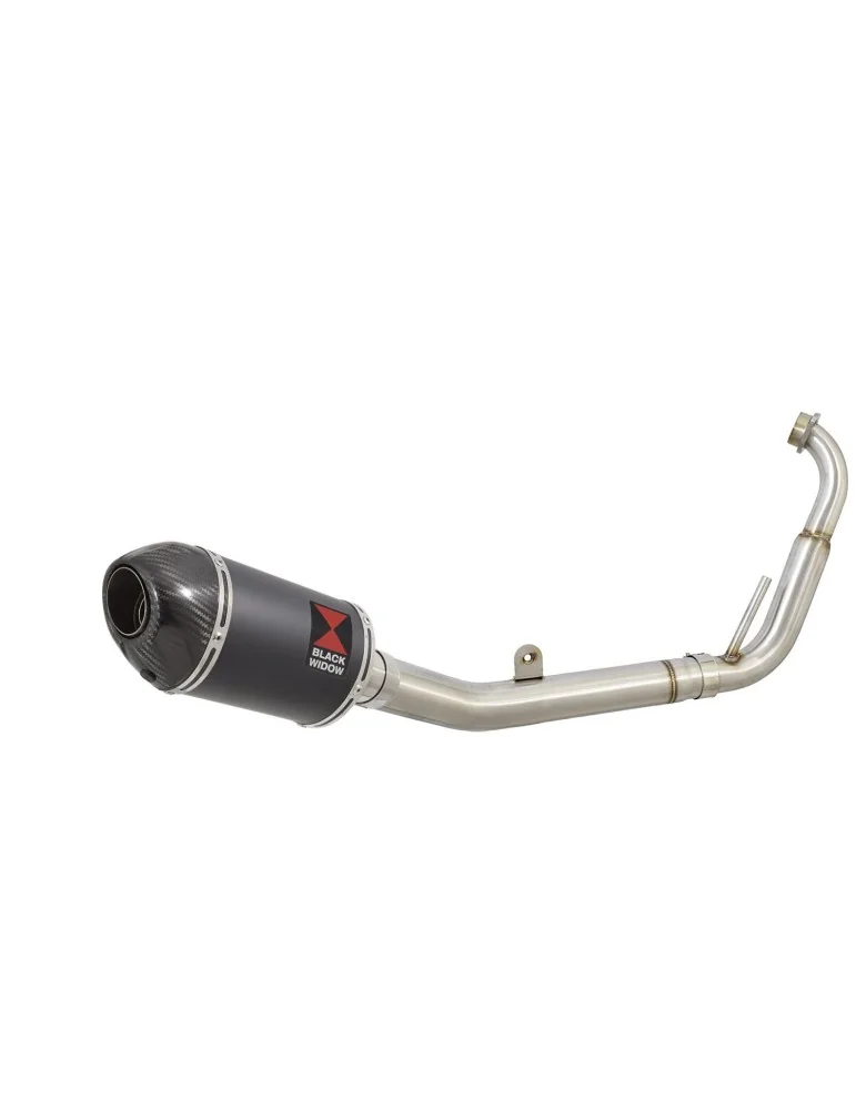 YZF-R 125 2008 - 2013 Passage Bas Diamètre XL Ligne complète & Silencieux Ovale Noir En Inox + Canule En Carbone 200mm