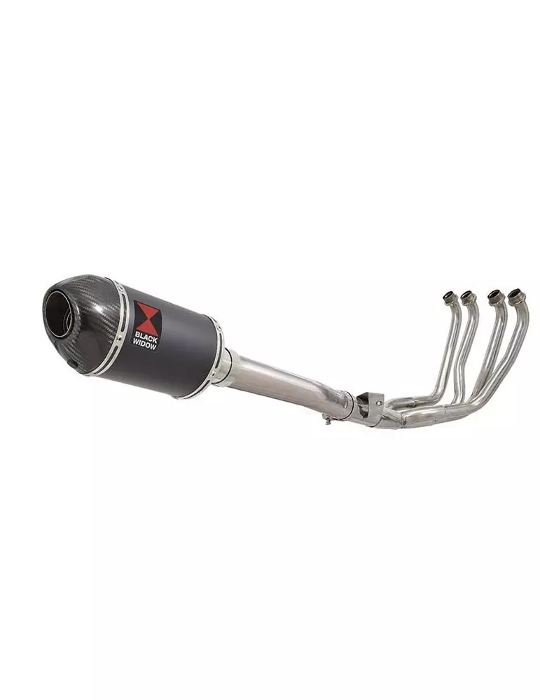 YZF1000 YZF1000R 1996-2003 Thunderace Ligne complète & Silencieux Ovale Noir En Inox + Canule en Carbone 200mm