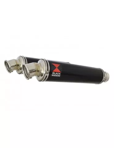 YZF R1 04-05 Décatalyseur Kit Silencieux & Silencieux Rond Noir en Inox 350mm