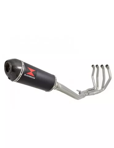 GSX1300R GSX 1300 R HAYABUSA 1999-2007 4-1 Ligne complète & Silencieux Ovale Noir En Inox + Canule En Carbone 300mm