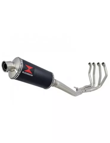 GSX1300R GSX 1300 R HAYABUSA 1999-2007 4-1 Ligne complète & Silencieux Ovale Noir En Inox 300mm