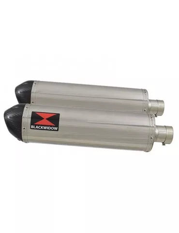 GSX1300R GSX 1300 HAYABUSA 2008-2016 4-2 Tube de raccord et Silencieux Ovale En Inox + Canule En Carbone 400mm
