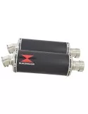 GSX1300R GSX 1300 HAYABUSA 2008-2016 4-2 Tube de raccord et Silencieux Ovale Noir En Inox 300mm
