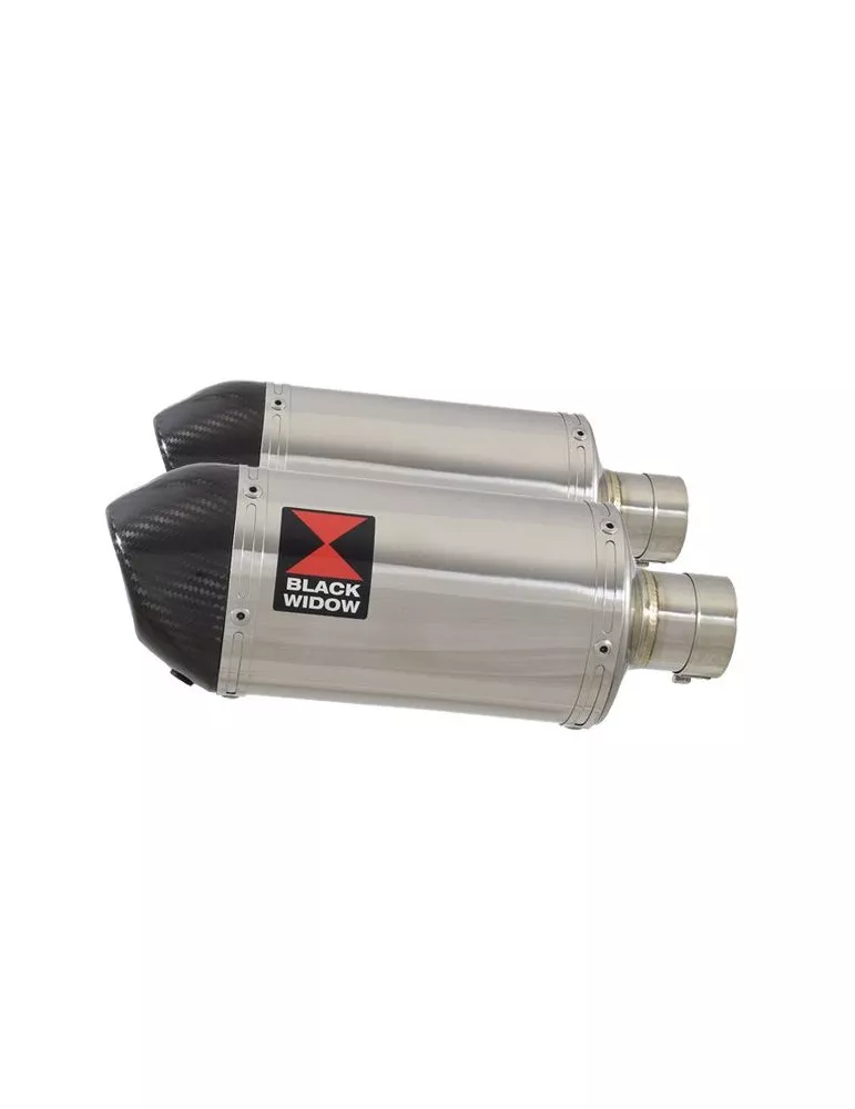 GSX1300R GSX 1300 HAYABUSA 2008-2016 4-2 Tube de raccord et Silencieux Ovale En Inox + Canule En Carbone 200mm